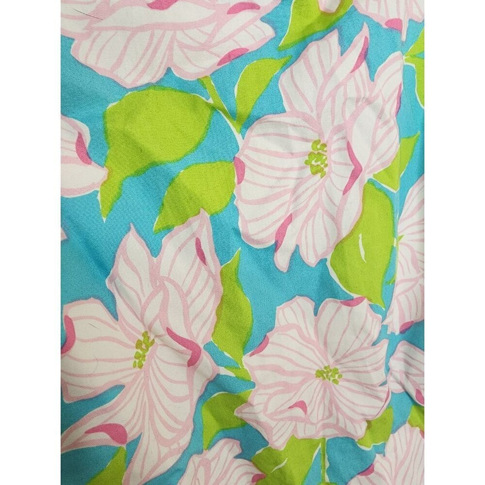 VTG Lauren Ralph Lauren Blue Pink Green Floral Sun Dress Sz 6 Cotton Preppy Y2K - Picture 4 of 4